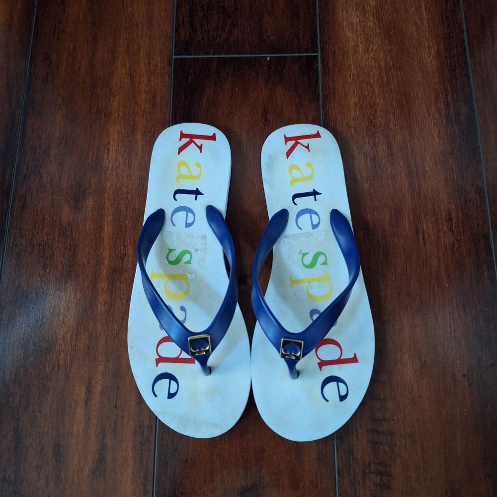 Kate Spade Kids Multicolor Logo Flip Flops Size 7-8